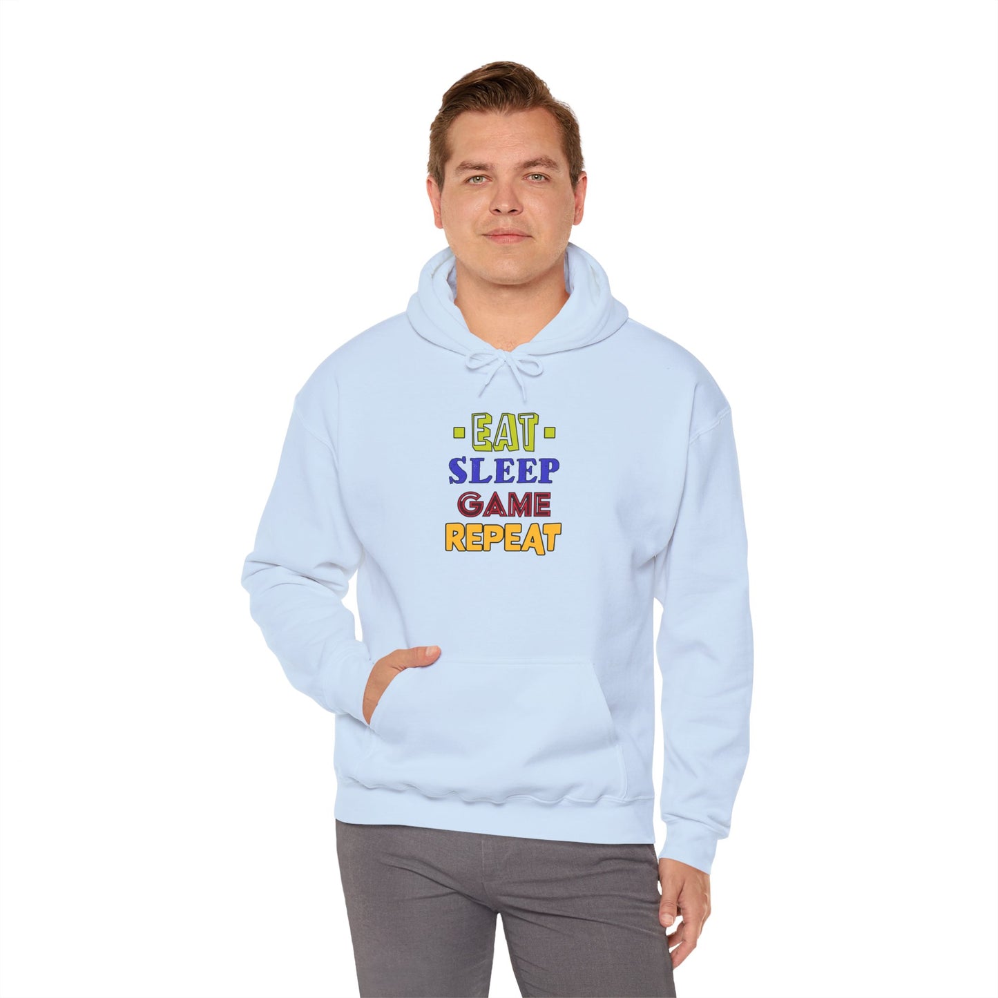 Eat Sleep Game Repeat- Men's Heavy Blend™ Hoodie