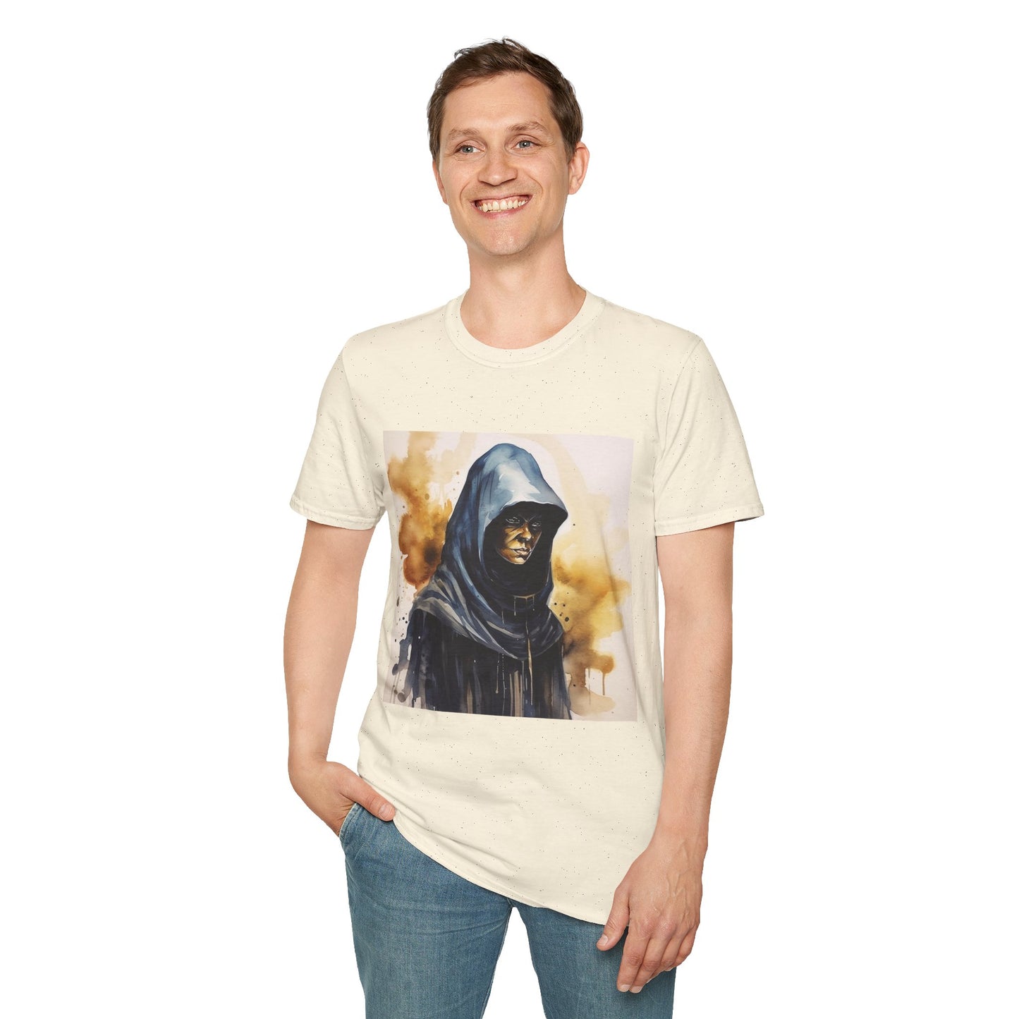 Hooded Figure- Men's Softstyle T-Shirt