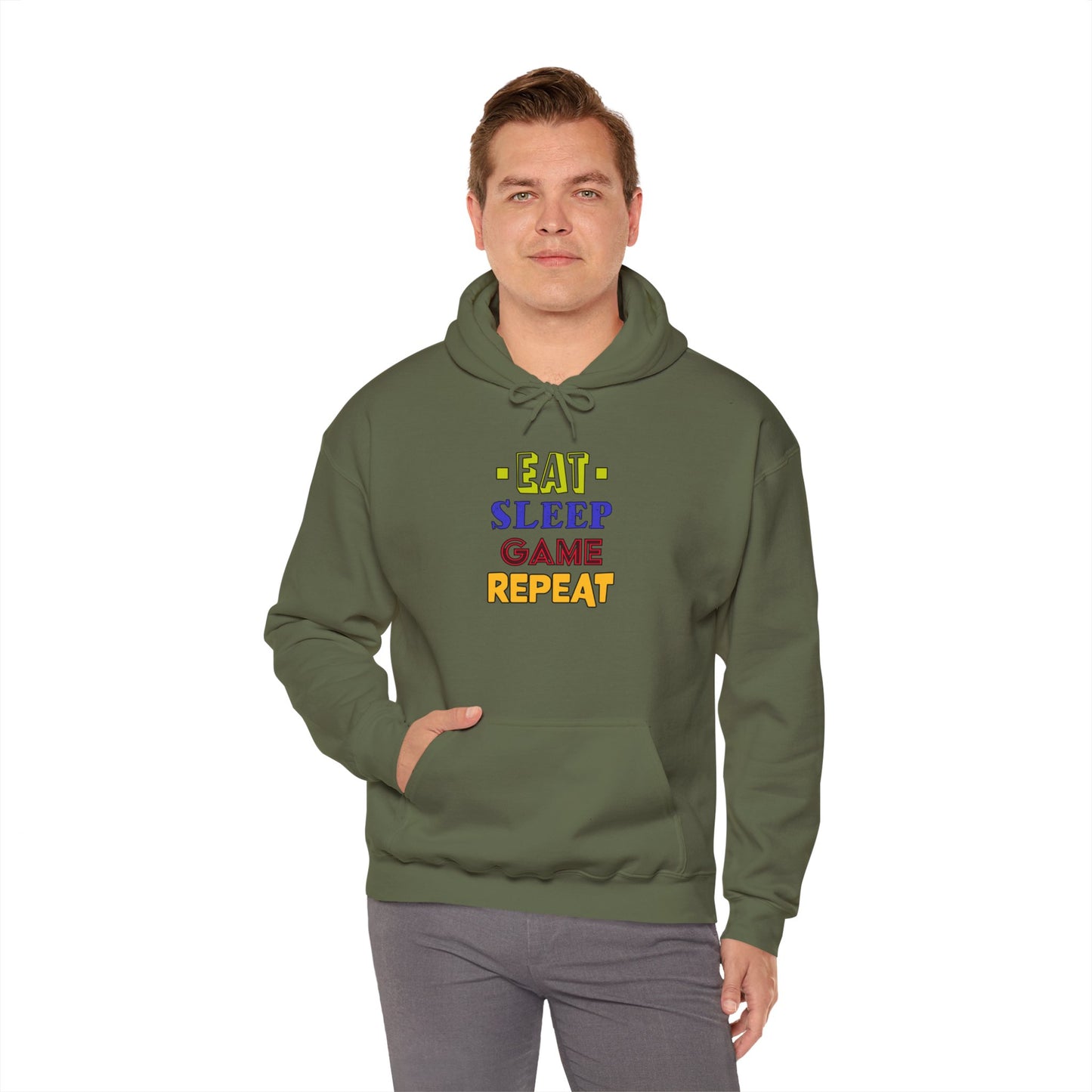 Eat Sleep Game Repeat- Men's Heavy Blend™ Hoodie