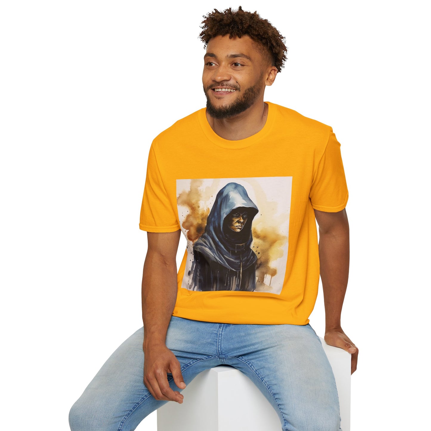 Hooded Figure- Men's Softstyle T-Shirt