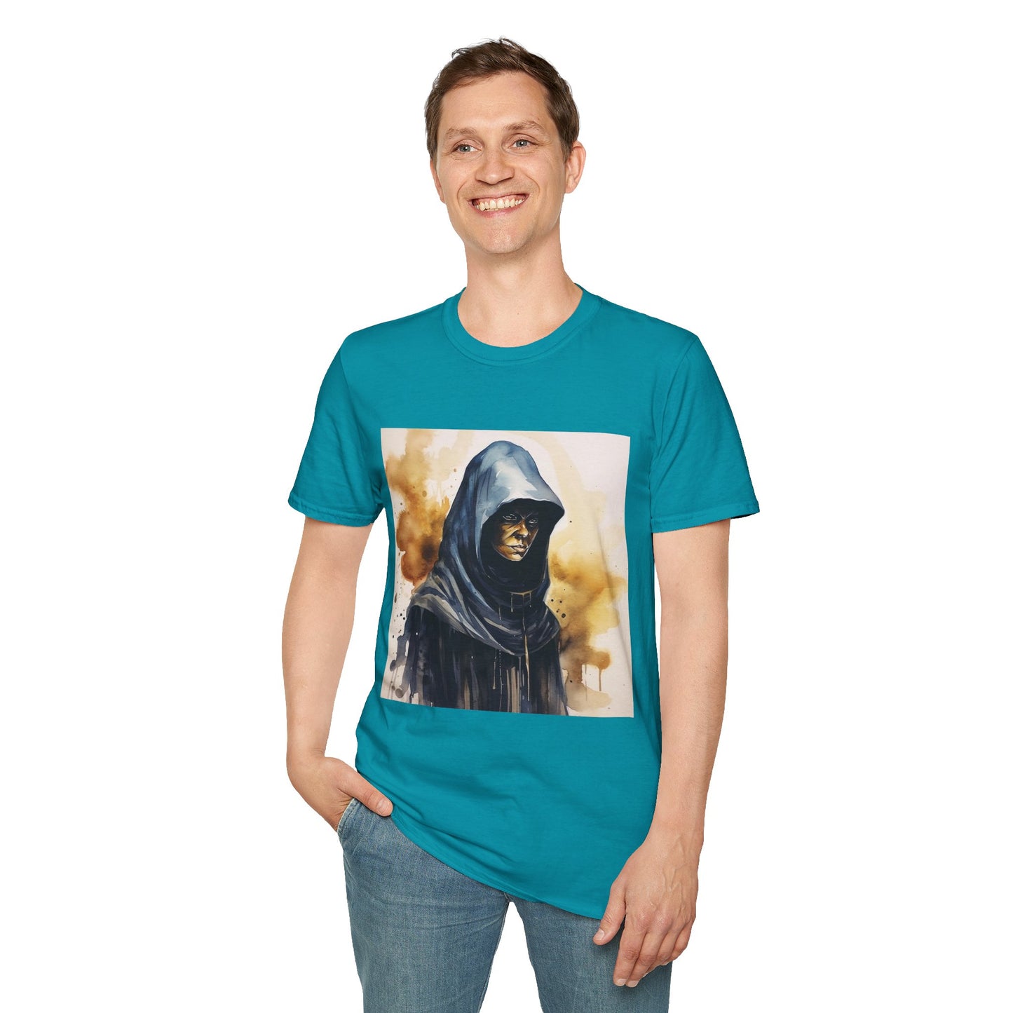 Hooded Figure- Men's Softstyle T-Shirt