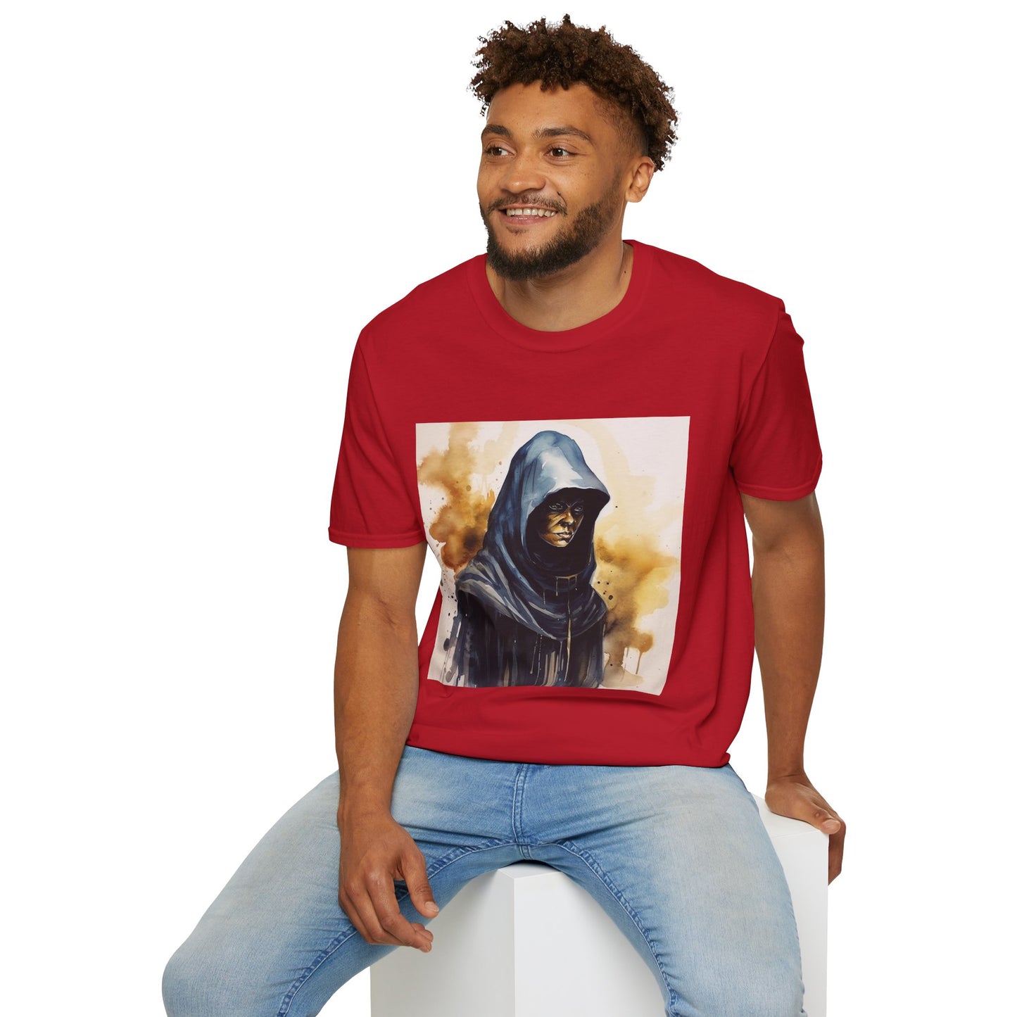 Hooded Figure- Men's Softstyle T-Shirt