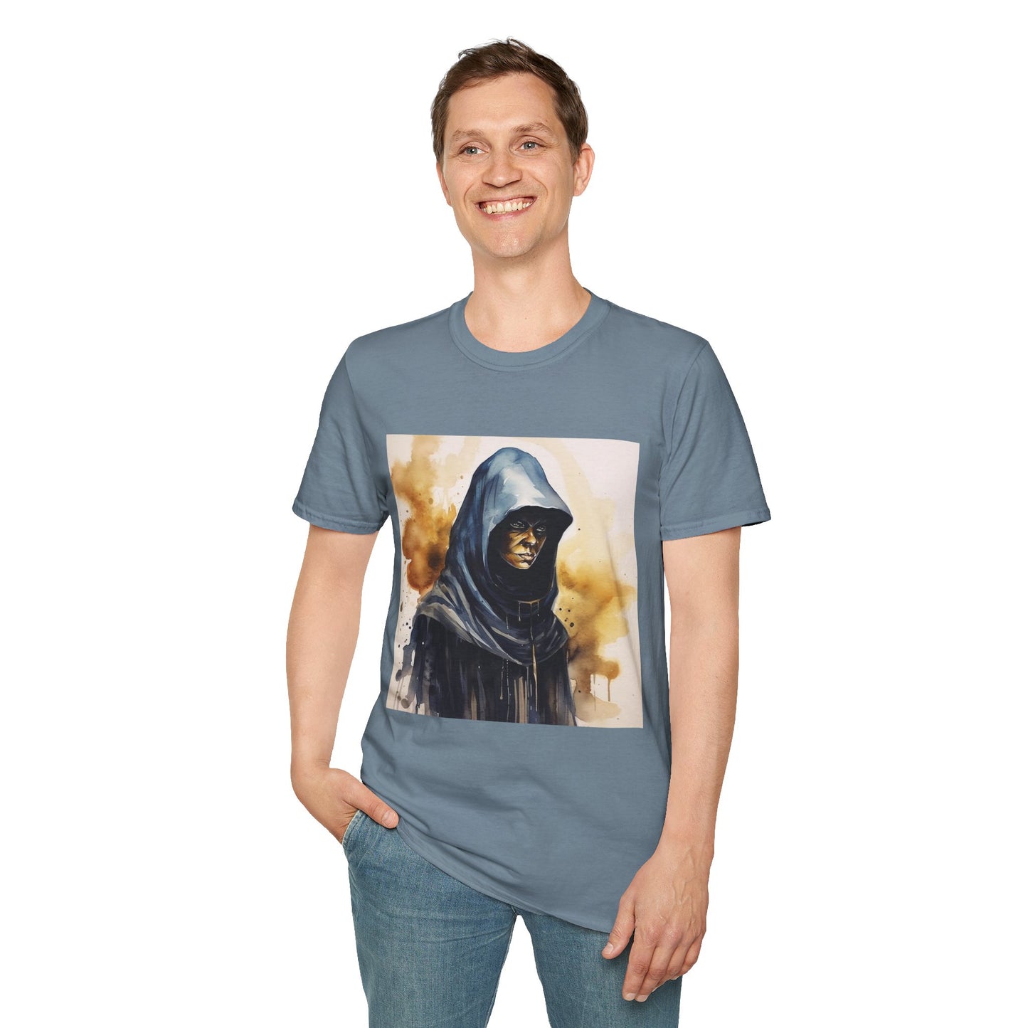 Hooded Figure- Men's Softstyle T-Shirt