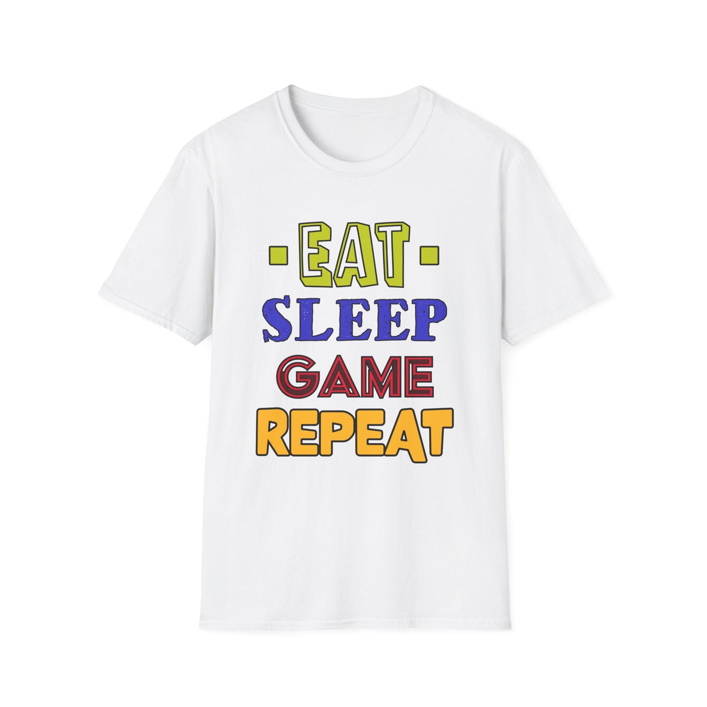 Eat Sleep Game Repeat- Men's Softstyle T-Shirt