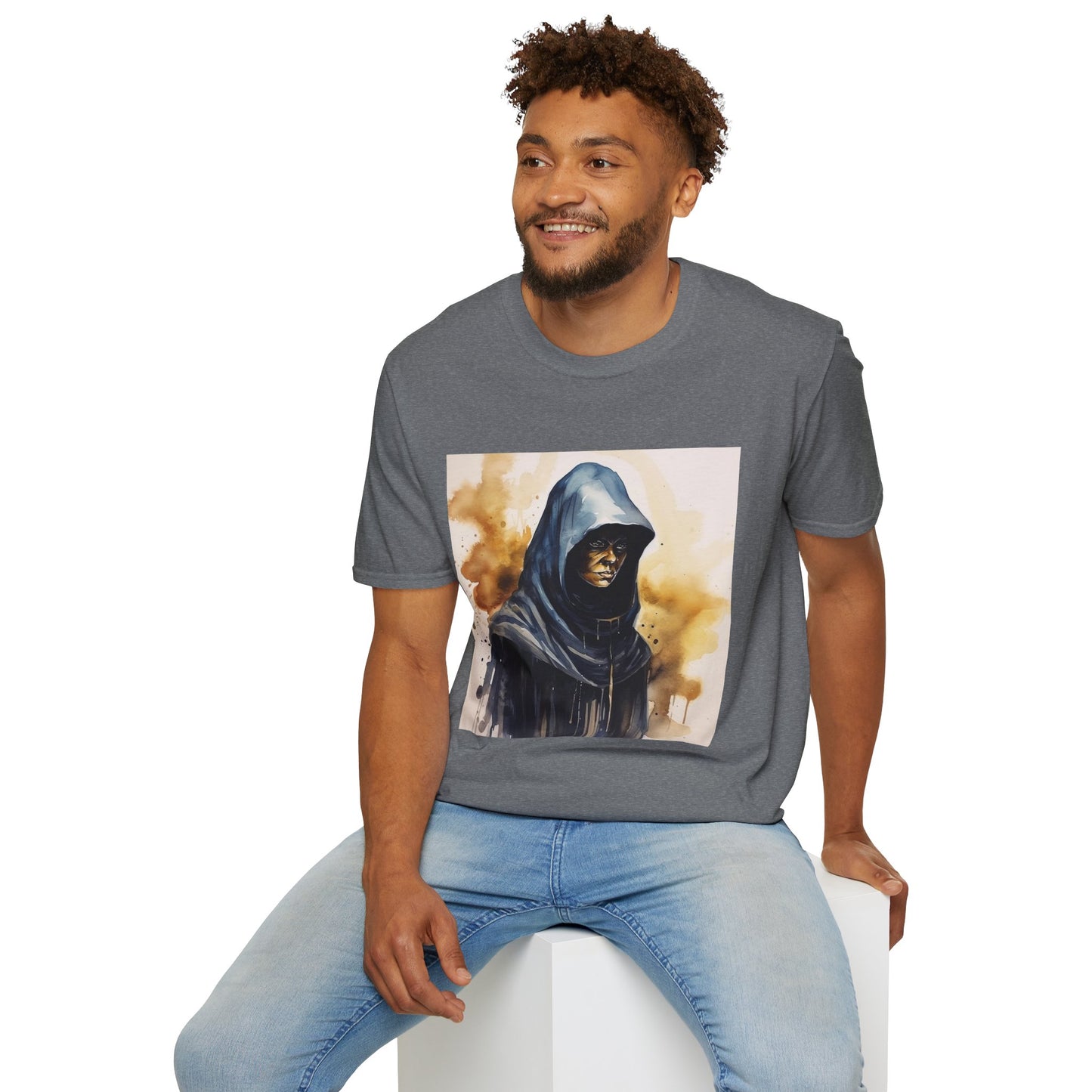 Hooded Figure- Men's Softstyle T-Shirt