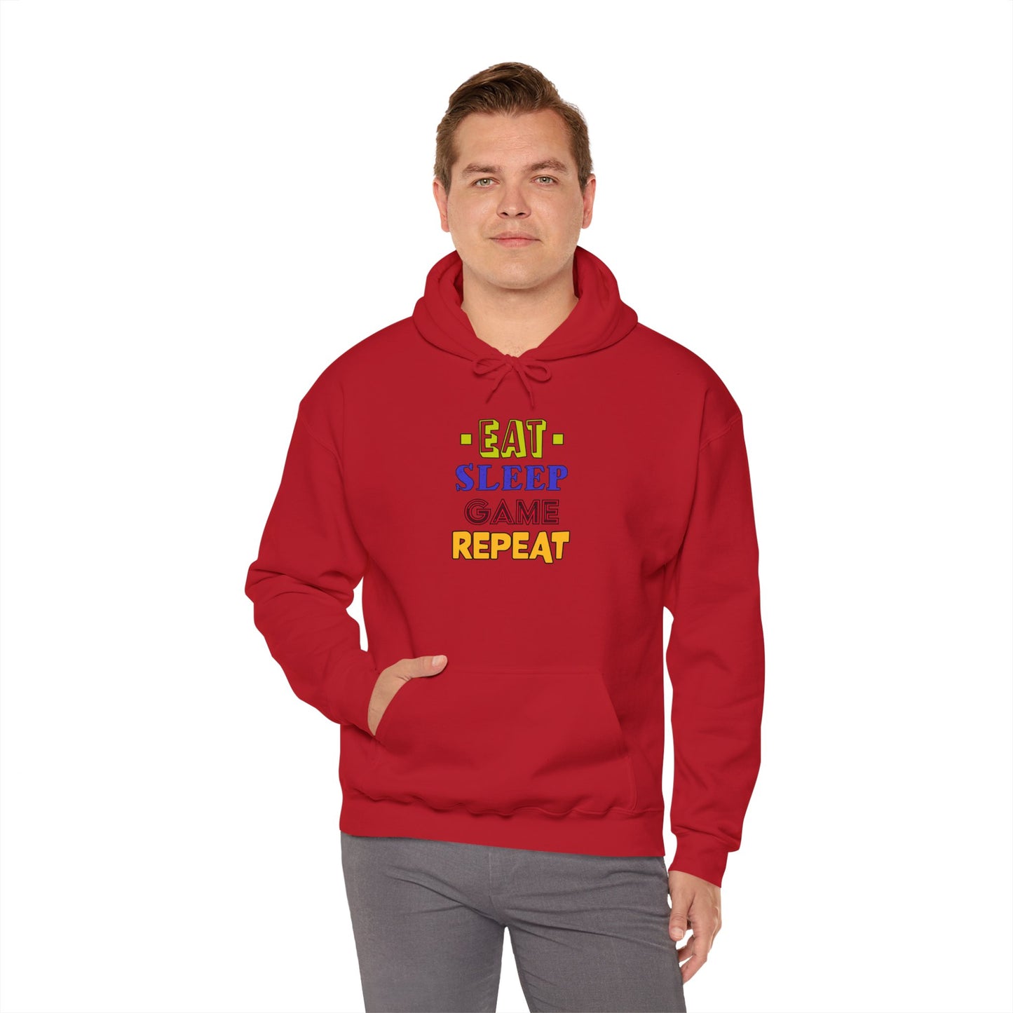 Eat Sleep Game Repeat- Men's Heavy Blend™ Hoodie