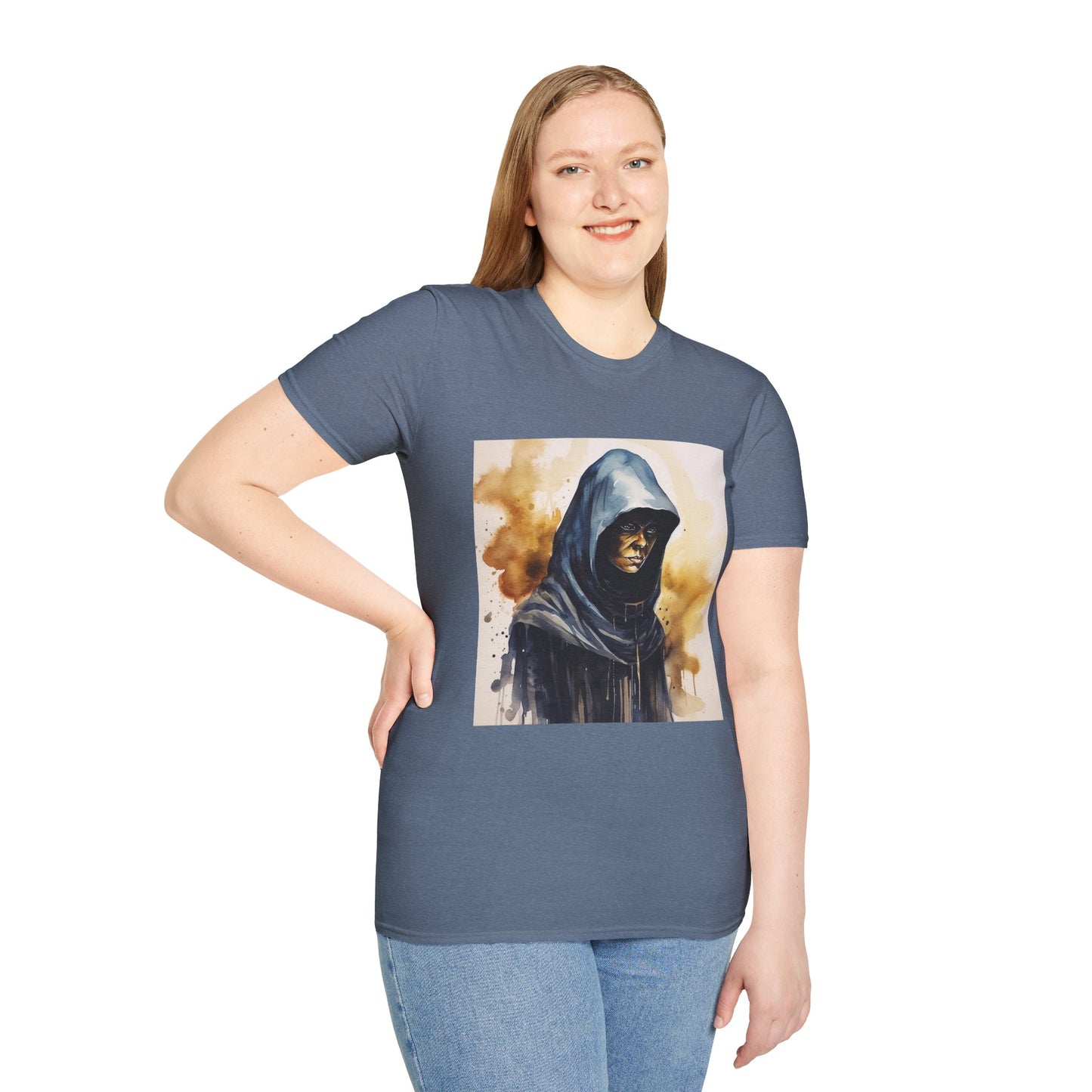 Hooded Figure- Women's Softstyle T-Shirt