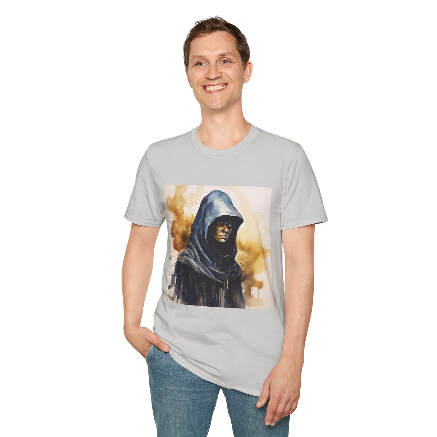 Hooded Figure- Men's Softstyle T-Shirt