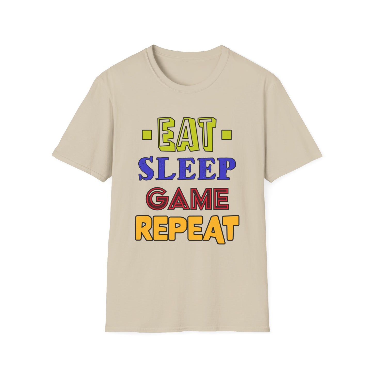 Eat Sleep Game Repeat- Men's Softstyle T-Shirt