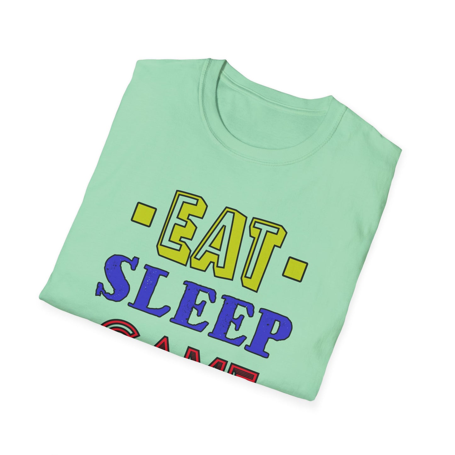 Eat Sleep Game Repeat- Women's Softstyle T-Shirt