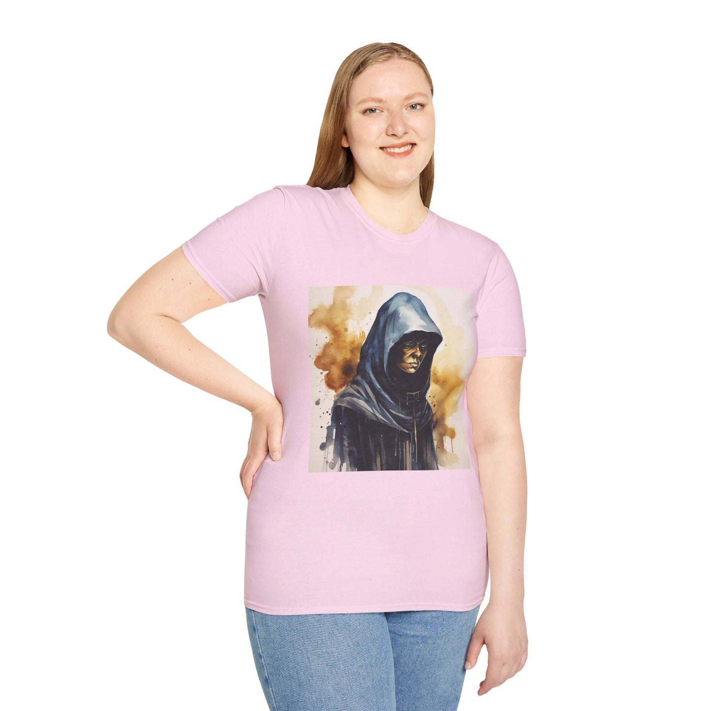 Hooded Figure- Women's Softstyle T-Shirt