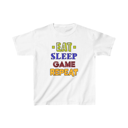 Eat Sleep Game Repeat- Kids Heavy Cotton™ Tee