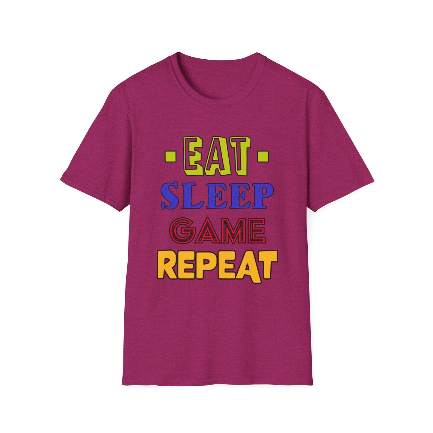 Eat Sleep Game Repeat- Women's Softstyle T-Shirt