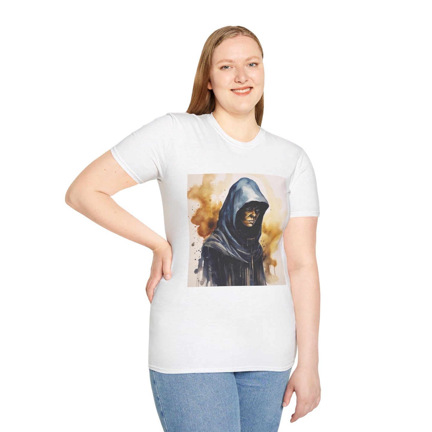 Hooded Figure- Women's Softstyle T-Shirt