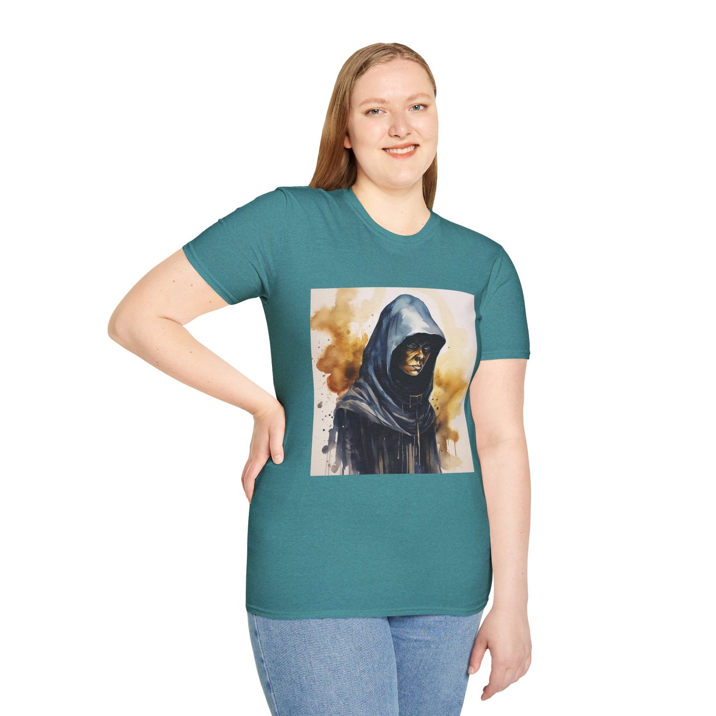 Hooded Figure- Women's Softstyle T-Shirt