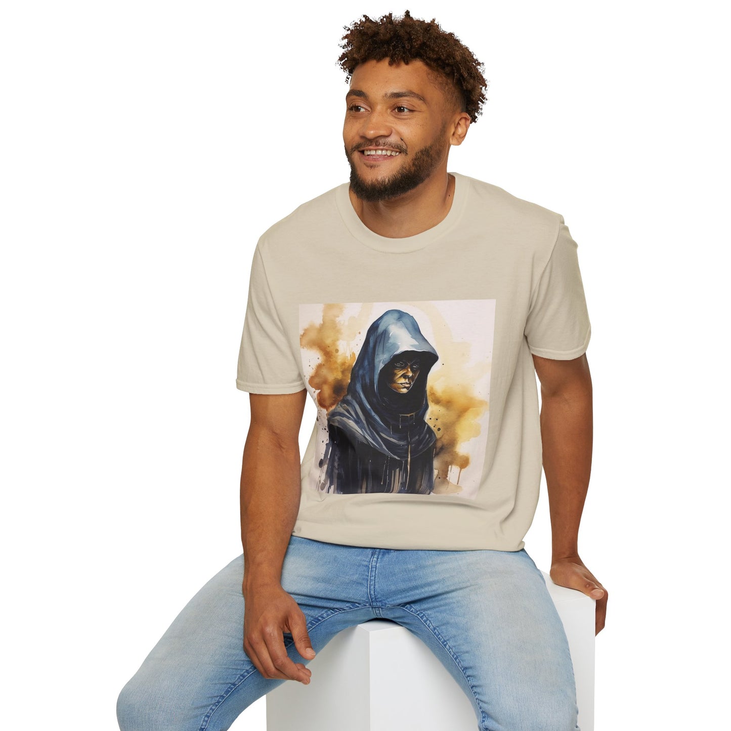 Hooded Figure- Men's Softstyle T-Shirt