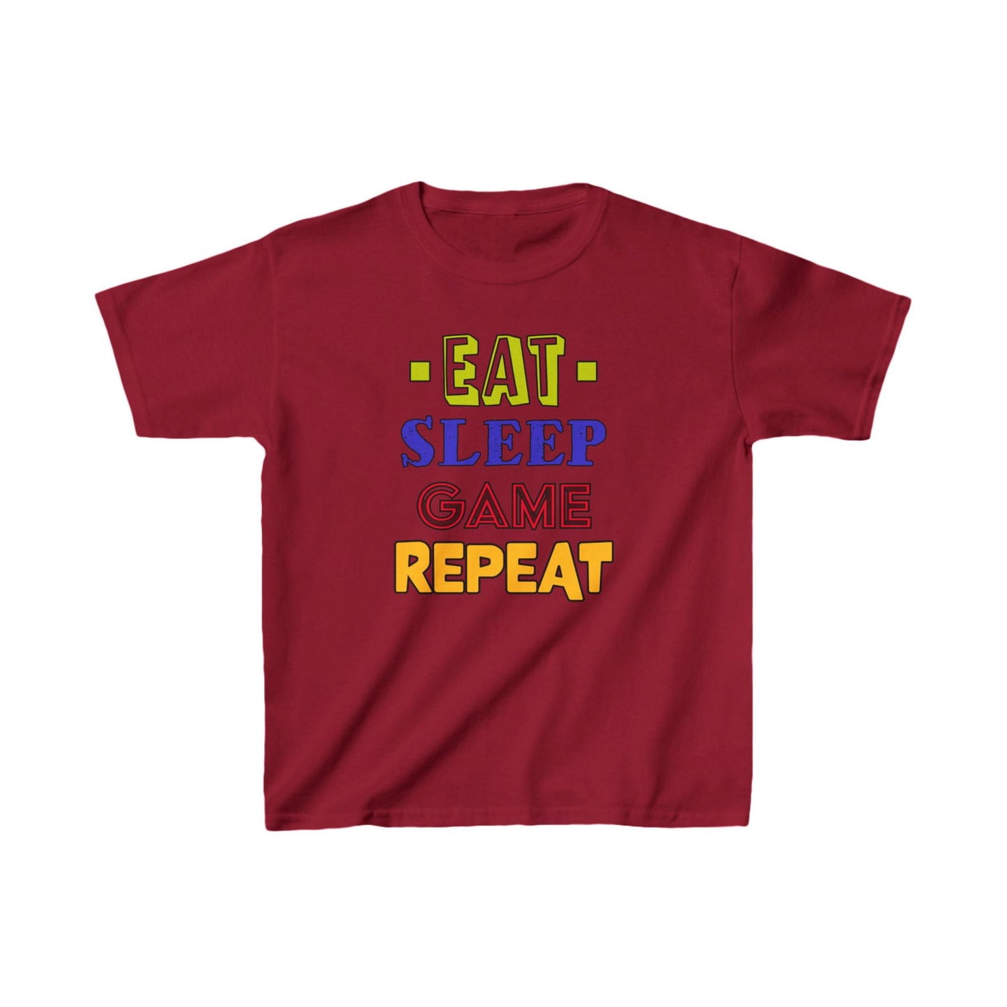 Eat Sleep Game Repeat- Kids Heavy Cotton™ Tee - Boss Mode Fashion LLC