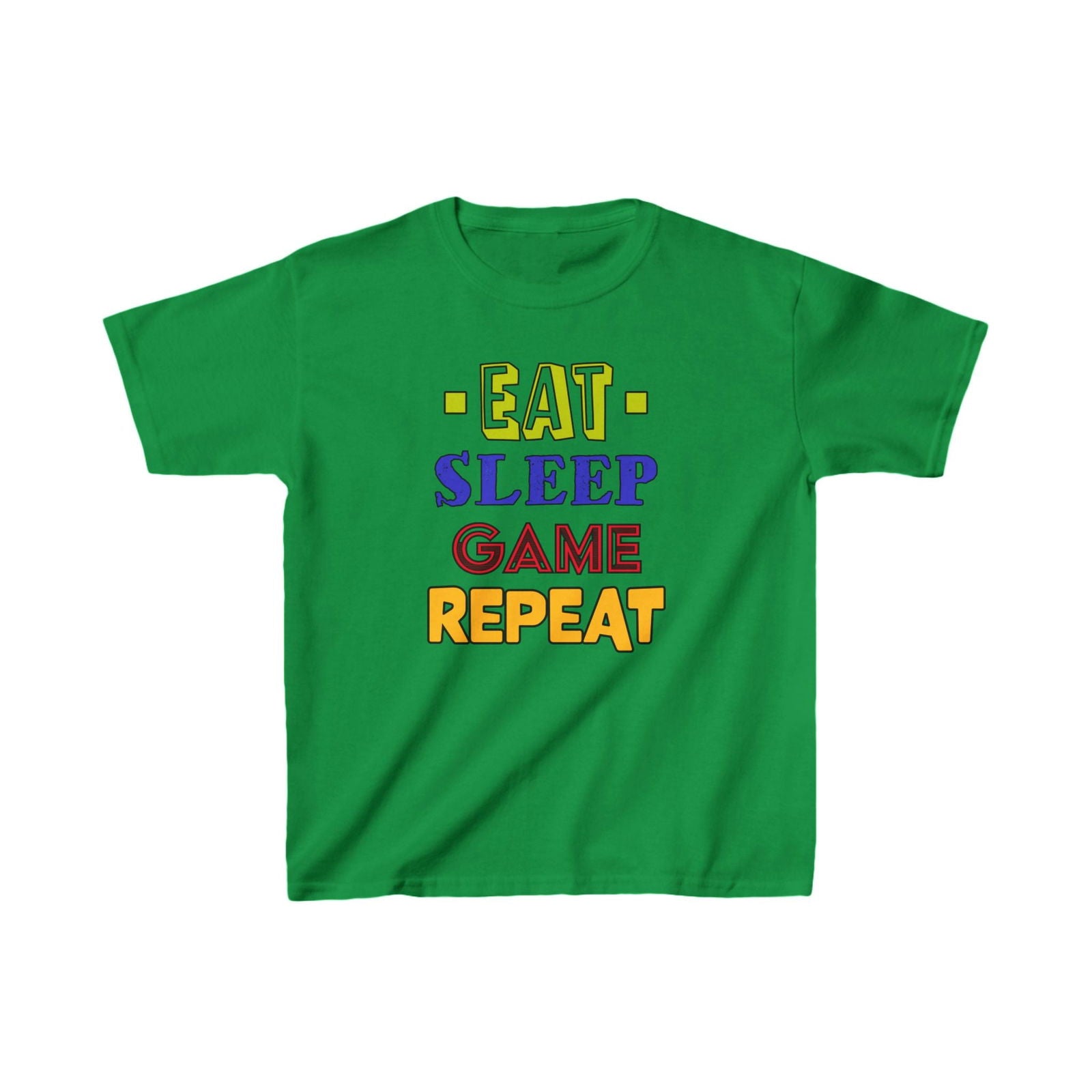 Eat Sleep Game Repeat- Kids Heavy Cotton™ Tee - Boss Mode Fashion LLC