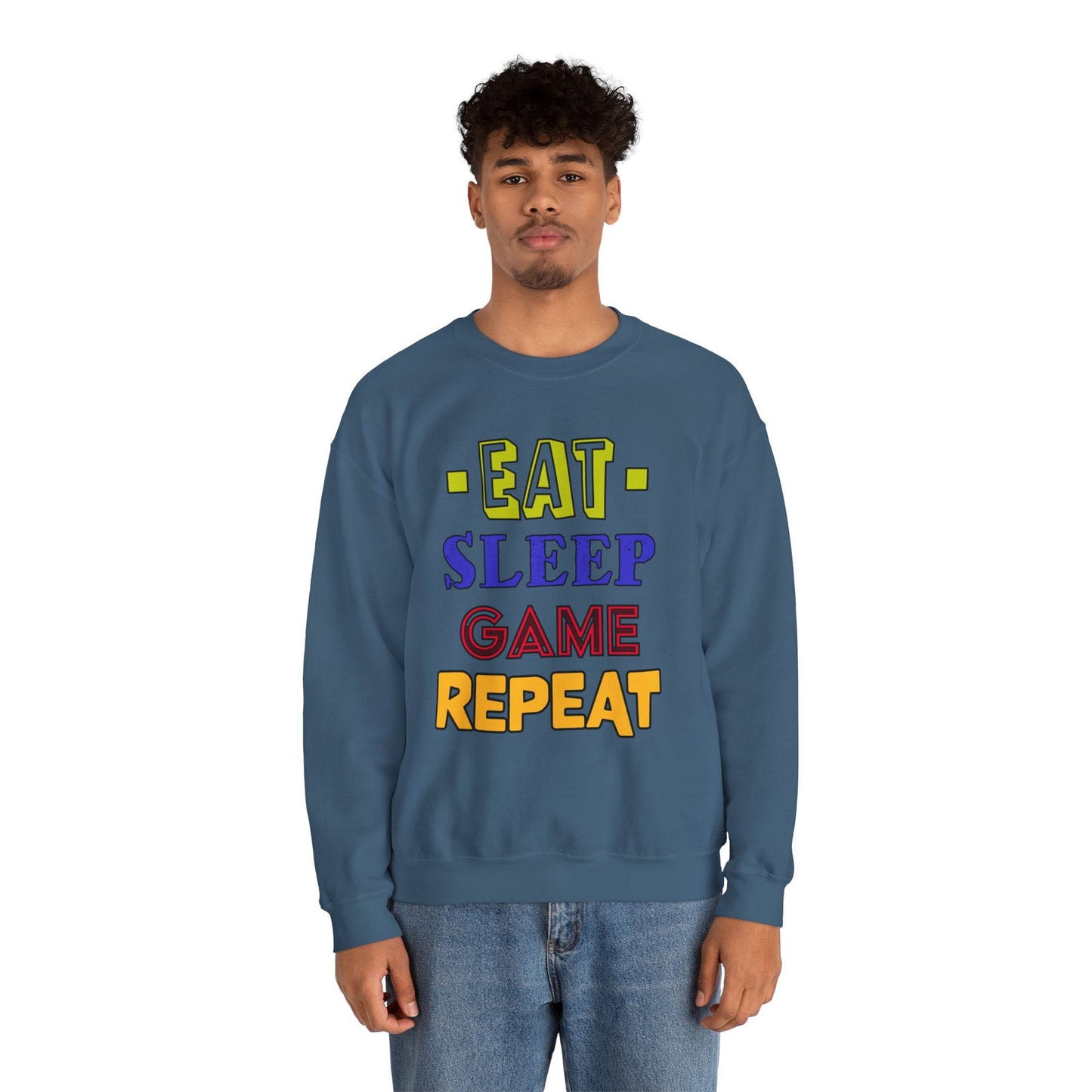 Eat Sleep Game Repeat- Men's Sweatshirt - Boss Mode Fashion LLC