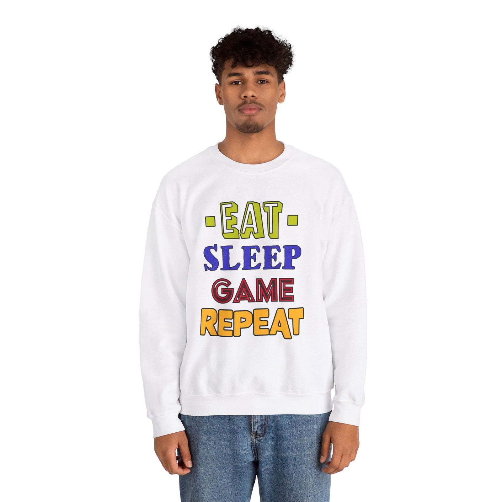 Eat Sleep Game Repeat- Men's Sweatshirt - Boss Mode Fashion LLC