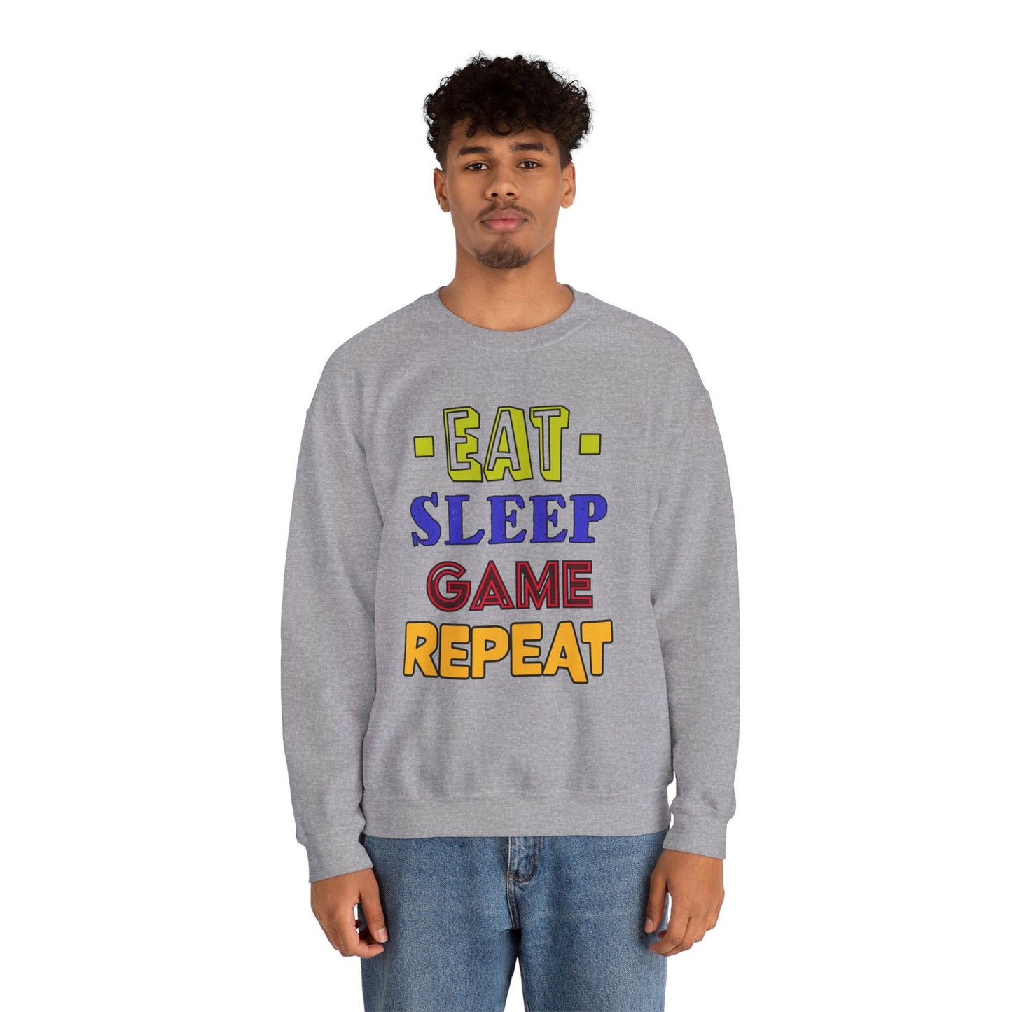 Eat Sleep Game Repeat- Men's Sweatshirt - Boss Mode Fashion LLC