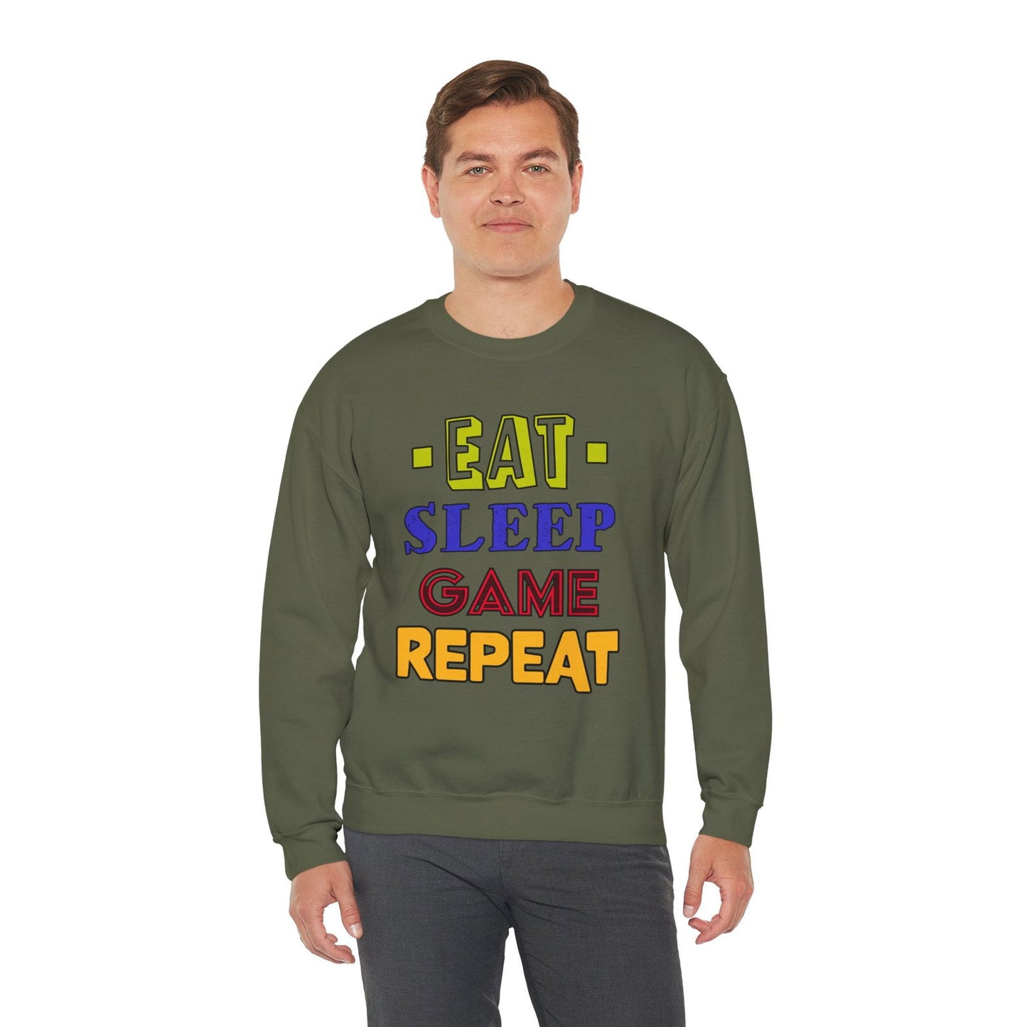 Eat Sleep Game Repeat- Men's Sweatshirt - Boss Mode Fashion LLC